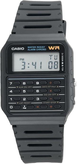 Casio Casio-CA53W-1Z Watch, Black/White, Strip, Black/White, PEQUEÑO, Strip