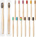 Sieral 12 Pcs Bamboo Toothbrushes Bulk, Soft Bristle Bamboo Toothbrush, Individually Wrapped for Adults Travel Family Hotel Party, 7 Inch 12 Color