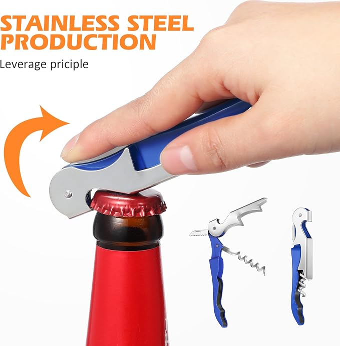 Honoson 40 Pieces Wine Opener Bulk Corkscrew Bottle Wine Key Opener Waiter Metal Heavy Beer Corkscrew Serrated Foil Cutter Key for Servers Home Restaurants Bars Waiter Bartenders (Bright Colors)