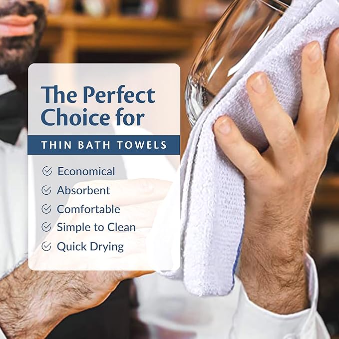 Universal Cleaning Towels, Bulk 36 Pack, 16” X 19” 100% Cotton Fully Bordered Commercial Grade Terry Weave Cloth Bar Mops for Everyday Restaurant or Home Use