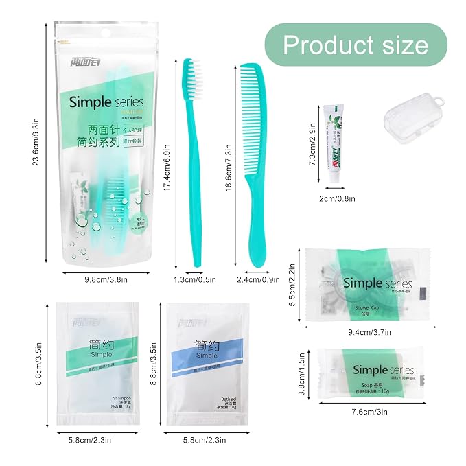 Hygiene Kit Bulk, Individually Packed, Travel Hygiene Kit With Toothbrush, Toothpaste, Comb, Shampoo, Shower Gel, Shower Cap And Soap, Suitable For Hotel, Home, Camping, Travel (50 pcs)
