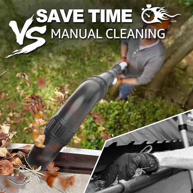 Sealegend Gutter Cleaning Attachment Kit Compatible with EGO Leaf Blower | for Electric Blowers LB5302/LB6504/LB7654/LB8803-2/LB6151..., Swivel Tail-Wand for Easier Control, 360°Nozzle, 8.3FT Reach