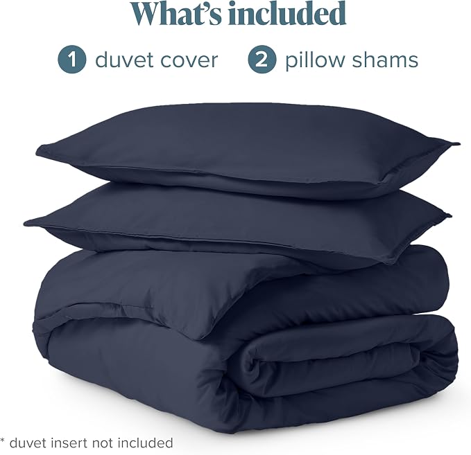 Bare Home Bedding Duvet Cover California King Size - Premium 1800 Super Soft Collection - Lightweight, Cooling - Soft Breathable Bedding Duvet Cover (Cal King, Midnight Blue)