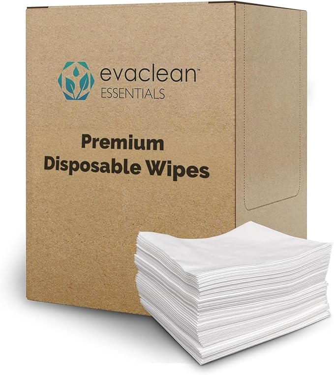 EvaClean Extra Large Premium Disposable Wipes - Lint-Free, Strong & Versatile, Solvent-Resistant, Use Dry or with Water, Cleaners, Sanitizers, or Disinfectants - 13.75" x 12", 200 Wipers per Box