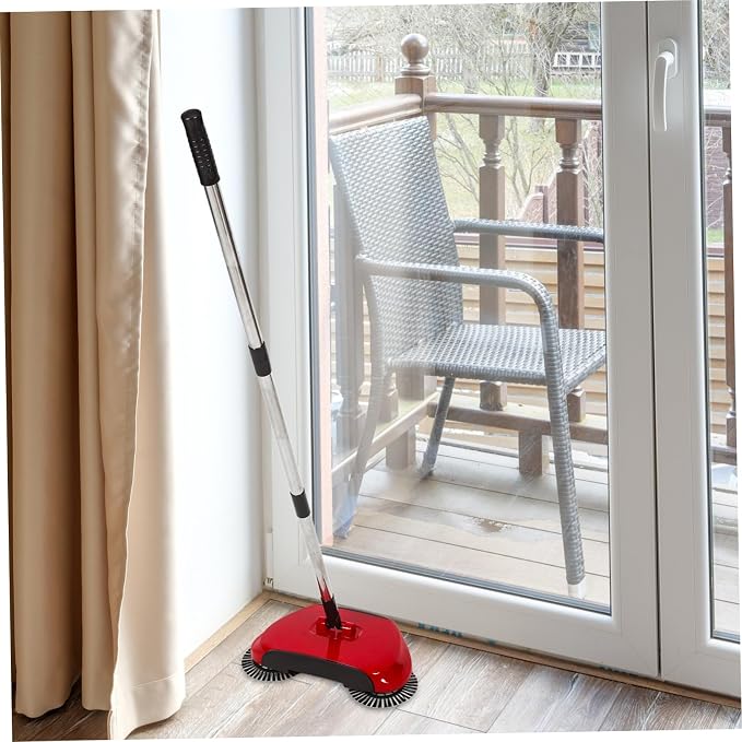 Healifty Push Sweeper Broom and Dustpan 3-in-1 Floor Cleaning Multi-Surface No Electricity Random Color