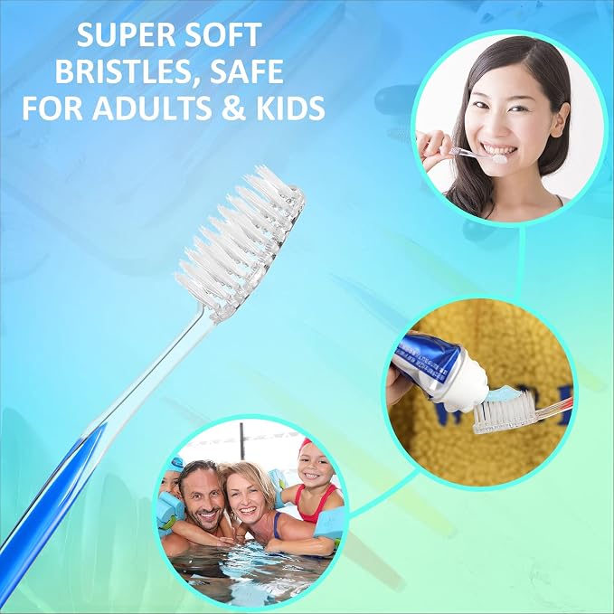 Patelai 100 Pcs Disposable Travel Toothbrush Bulk Individually Wrapped Toothbrush Pack Medium Soft Bristle Manual Disposable Colorful Tooth Brush for Adult Work Travel Hotel Donation (Vivid)