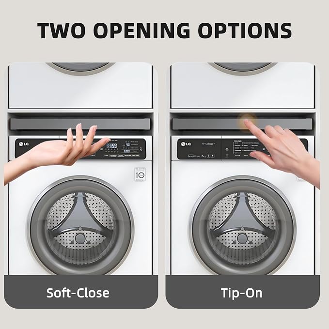 Hidden Pull Out Drying Rack, Extendable Pull Out Trousers Rack, Space Saving, Above Washing Machine Wardrobe, Aluminum Alloy, Soft-Close, Depth 21.26in Width 24-26in Grey