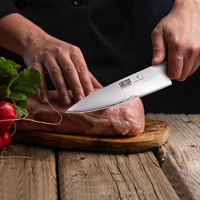 HOSHANHO Kitchen Knife in Japanese High Carbon Steel, Professional High-Class Chef's Knife 8 inch, Non-slip Ultra Sharp Cooking Knives with Ergonomic Handle | Multifunctional, 10Cr15CoMoV, Home Gifts