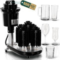 WantJoin Commercial Glass Washer - 5-Brush Electric Wine Glass Cleaner with Adjustable Temperature, Countertop Glassware Cleaning Machine for Bars, Cafés & Restaurants