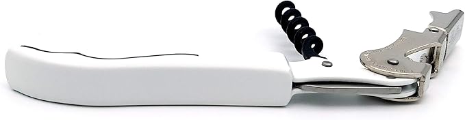Pulltap's Genuine Classic 500 LEFT-HANDED Waiter's Corkscrew – Double-Hinged Wine Key with Hinged Foil Cutter – Patented Design – Made in Spain – White (Blanco)
