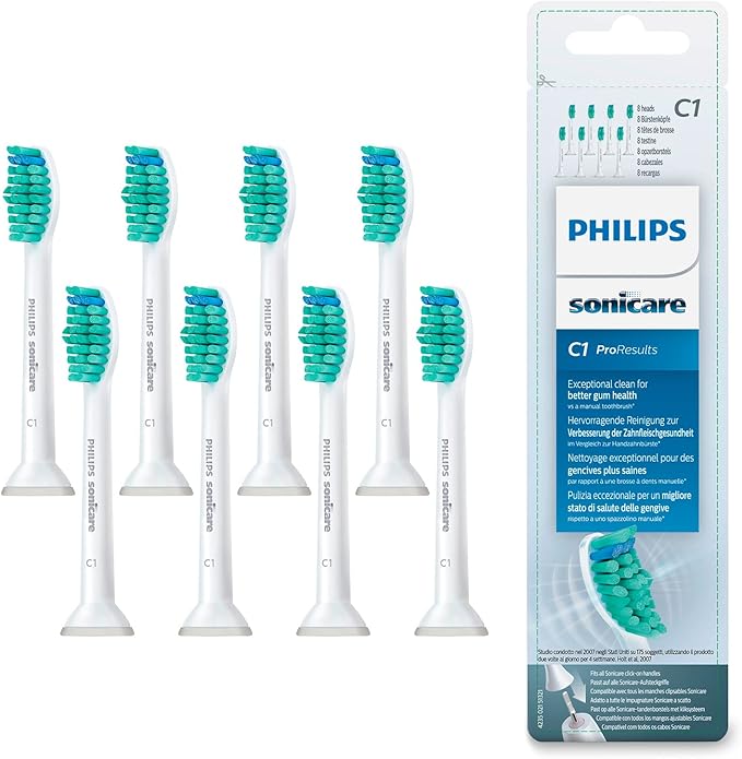 Philips Sonicare ProResults Brush Heads (Fit All Philips Sonicare Handles), 8 Pack - HX6018/26
