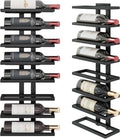 Hoctieon 8 Tier Wall Mount Wine Rack, Wall Racks for Wine Bottles Display and Storage, Hanging Bottle Organizer for Living Room, Dining Room, Wine Cellar, Bar, Black