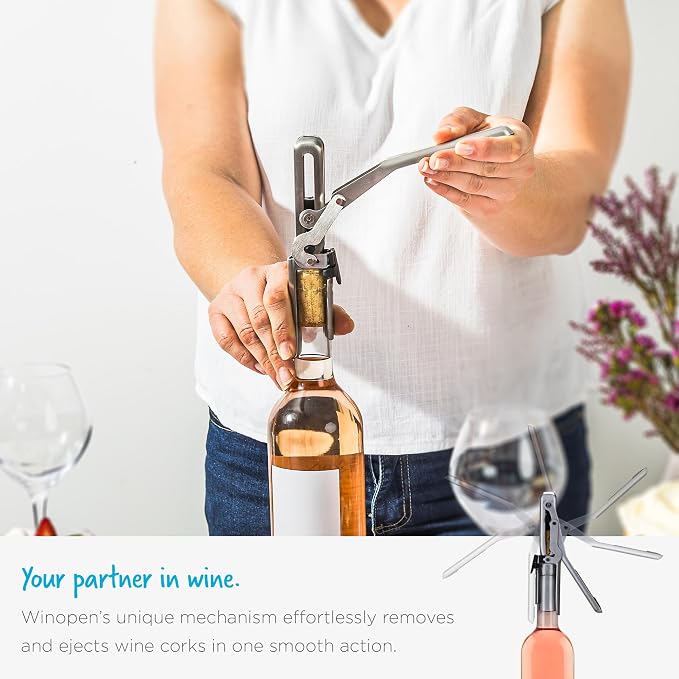 Dreamfarm Bar Tools Bundle | Champop Fast, Easy & Safe Champagne Cork Popper and Winopen Automatic Pocket Wine Corkscrew