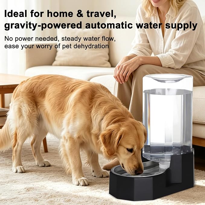 Sfozstra 9L Lagre Gravity Dog Water Dispenser: Multi Pet Hydration | Long Lasting Water Supply /Multi Pet Homes /No Filter Use / Home Kennel Garage Outdoor Use/Easy Maintenance