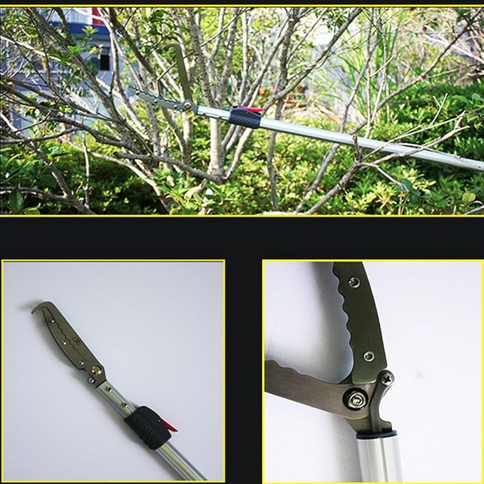 Extendable Snake Tong Reptile Grabber Rattle Snake Catcher Wide Jaw Handling Tool with Lock and Comfortable Grip(Include Snake Bag) (60 inches Extendable Snake Tong)