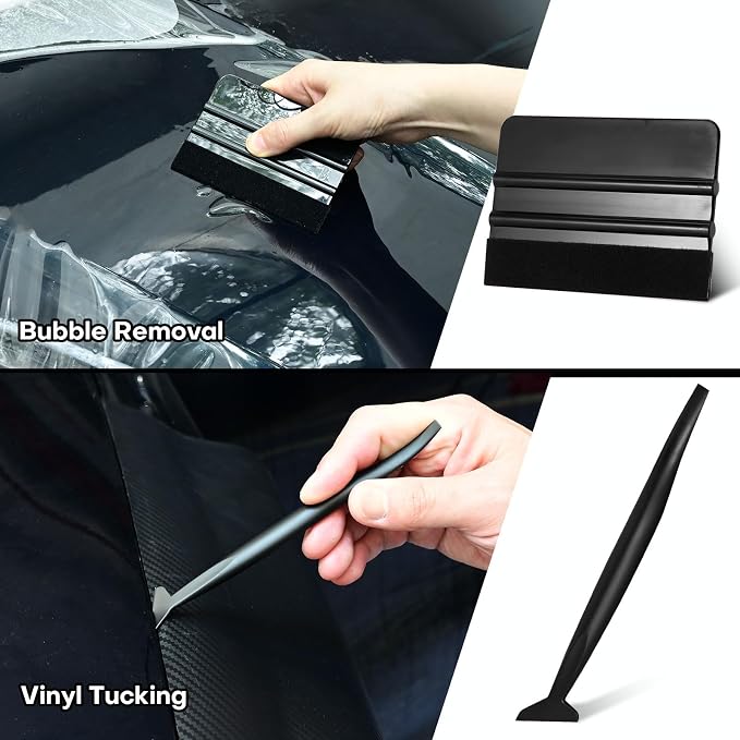 NEWISHTOOL Vinyl Wrap Tool Kit Window Tint Tools, Car Wrapping Kit with Heat Gun for Vinyl Wrap, Knife Less Tape, Magnet Holder, Vinyl Tucking Tool, Felt Squeegee, Vinyl Cutter, Wrap Knife and Gloves