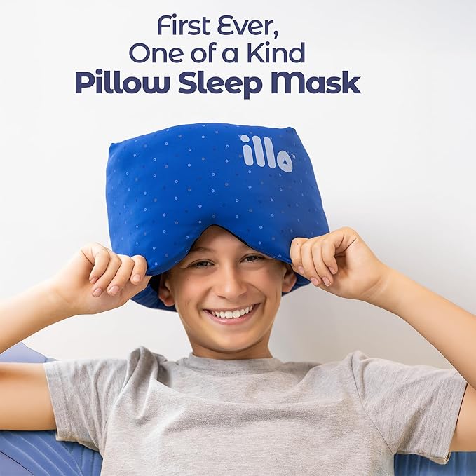 illo Wearable Pillow Sleep Mask | Soft Mulberry Silk Blend Patented Blackout Weighted Eye Mask for Women Sleeping | Her Great Birthday Gift for Mom Wife Sister Grandma Girlfriend Teacher & Friend
