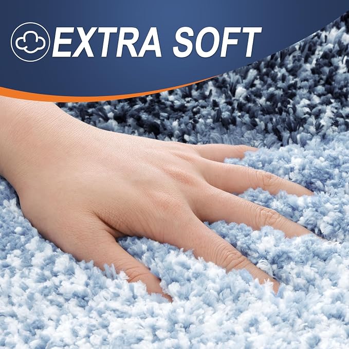 OLANLY Bathroom Runner Rugs Mat 59x17, Extra Soft Absorbent Microfiber Bath Rugs, Rubber Backing, Quick Dry, Washable Long Bath Mats for Bathroom, Tub and Shower, Home Decor Accessories, Navy Blue