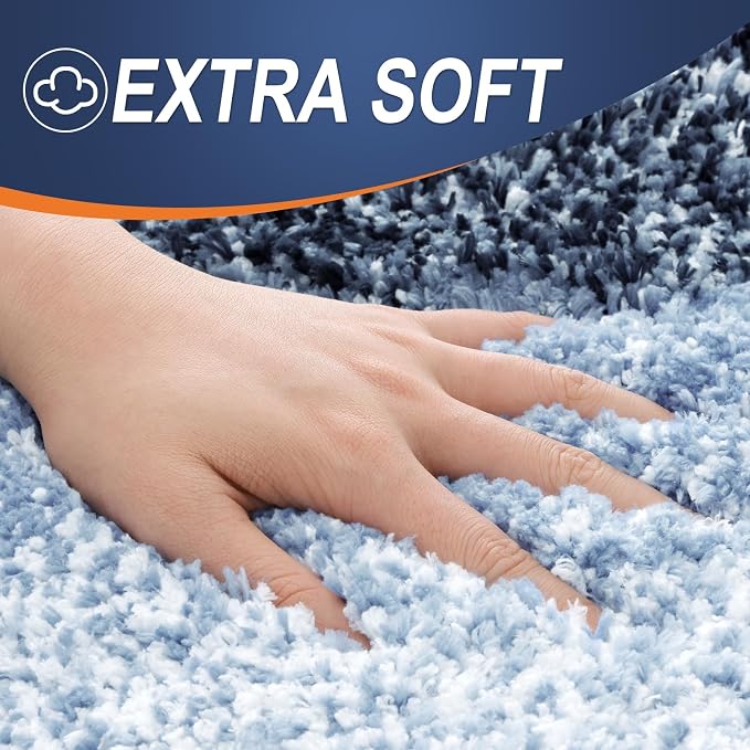 OLANLY Bathroom Runner Rugs Mat 44x24, Extra Soft Absorbent Microfiber Bath Rugs, Rubber Backing, Quick Dry, Washable Long Bath Mats for Bathroom, Tub and Shower, Home Decor Accessories, Navy Blue