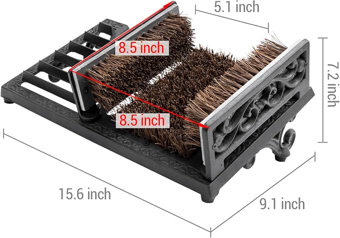 MyGift Heavy Duty Shoe Scraper and Boot Brush, Vintage Cast Iron Shoe Dirt Scrubber Cleaner/Outdoor Boot Mud Brush | Vintage Mud Scrubber Removes Dirt from Work Boots, Hiking Shoes, Rain Boots & Garden Footwear