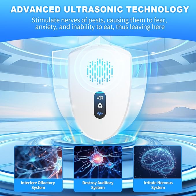 2026 Upgraded Ultrasonic Pest Control Repeller, Mouse Repellent Indoor for Spider Roach Bug Ant Mosquito Rat Mice Insect Deterrent, Mouse Rodent Repellent Ultrasonic Plug in, 3 Mode Switching, 10 PACK