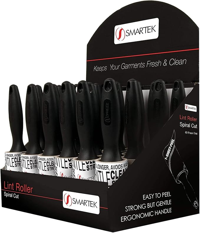 Smartek Lint Roller (Case of 24) Lint, Dust, & Pet Hair Remover