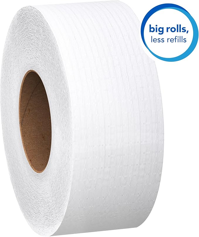 Scott Professional Essential Extra Soft Jumbo Roll Toilet Paper, Bulk (07304), 2-Ply, Septic Safe, White (12 Rolls at 750' Each, 9,000'/Case)