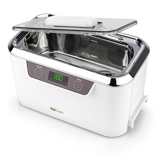 Ultrasonic Cleaner, Professional Ultrasonic Jewelry Cleaner for Diamond Ring, Silver, Gold, Earrings, Necklaces, Glasses, Denture, Retainer, Cpap, Coins, Mouthguard, Razors - VisiClean