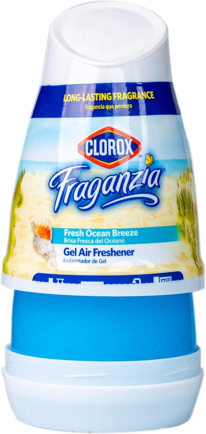 Clorox Fraganzia Gel Air Freshener Cone, Island Orchid Scent - No-Plug, Battery-Free Air Freshener for Small Rooms, Closets, Kitchens, Bathrooms, Offices and More, 6 Ounce