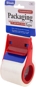 BAZIC Products Clear Packaging Tape, 1.88 in x 800 in, 24-Box | built-in handheld dispenser for sealing boxes and cartons