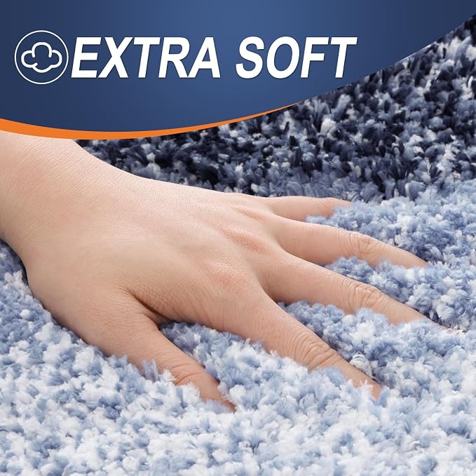 OLANLY Large Bathroom Rugs Mat 44x32, Extra Soft Absorbent Microfiber Bath Rugs, Rubber Backing, Quick Dry, Washable Bath Mats for Bathroom Floor, Tub and Shower, Home Decor Accessories, Navy Blue