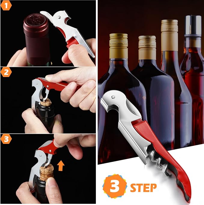 Honoson 40 Pieces Wine Opener Bulk Corkscrew Bottle Wine Key Opener Waiter Metal Heavy Beer Corkscrew Serrated Foil Cutter Key for Servers Home Restaurants Bars Waiter Bartenders (Bright Colors)