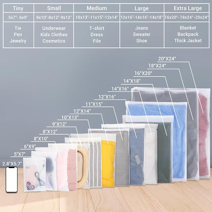 Swimsuit Bags, 25 Pack 8x10 inch Shirt Bags, with Air Holes, 3 Mil | Plastic Bags for Clothes, Bikini, Bathing Suit, Underwear, T Shirt Bags for Small Business, Storage Bags with Zipper