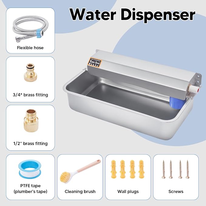 Automatic Water Dispenser for Dog, 6L Dog Water Bowl Dispenser, Large Water Feeder