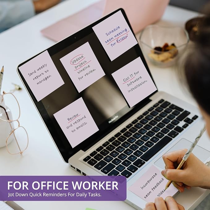 Sticky Notes, 36 Pads, 3x3 Inches Self-Stick Note Pads, Perfect for Office, Study, and Daily Life Organization - Purple