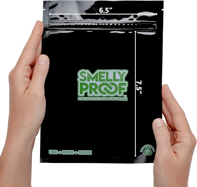 10pk 4-MIL Reusable Food Storage Bags, Reusable Sandwich Bags, Freezer Bags, BPA Free, No PEVA, Non-Silicone Bags for Food Storage, Snack Bags, 10 Black Smelly Proof Bags 6.5" x 7.5"
