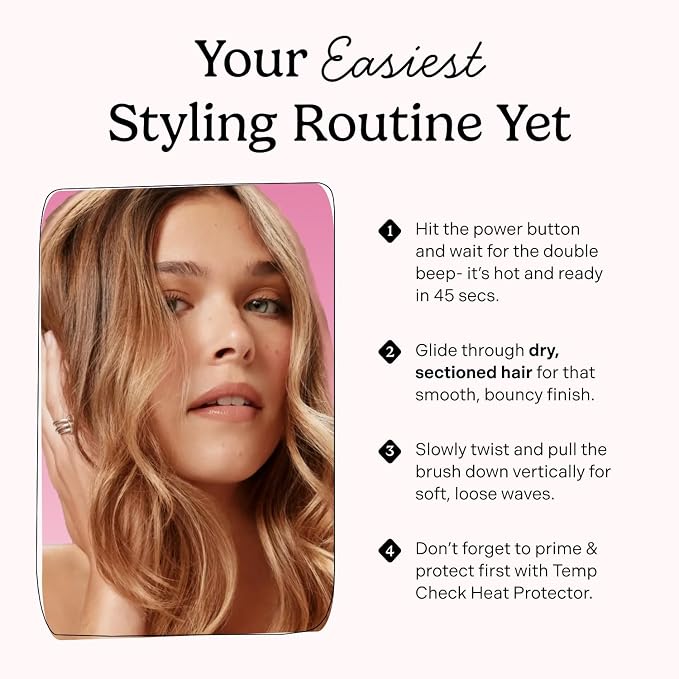 Mane Large Heated Round Brush - 1.77 Inch Thermal Brush for Voluminous Blowouts - Anti-Tangle Bristles, Ionic Technology, Worldwide Voltage - Hair Styling Tools for Medium to Long Hair