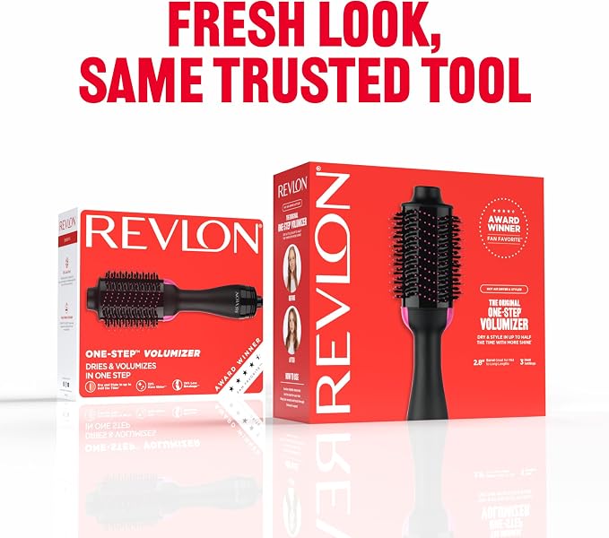 REVLON One-Step Volumizer Hair Dryer and Styler – Easy Salon-Style Blowouts – Less Frizz, More Shine, and Reduced Heat Damage, for All Hair Types and Lengths (Black)