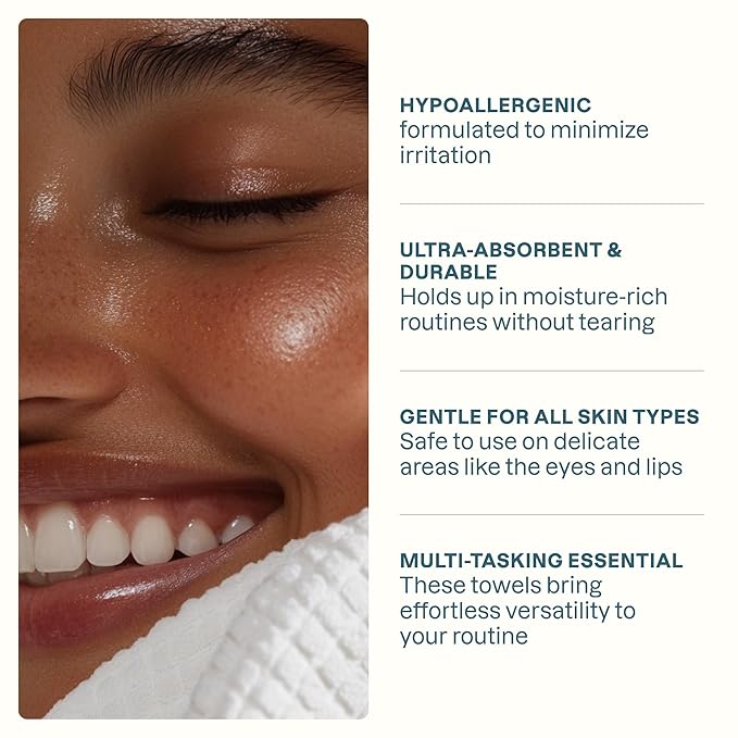 Cliganic Clean Face Towels XL, Bulk Size (200 Count), Disposable, Ultra-Absorbent, Hypoallergenic & Soft - Makeup Remover Dry Wipes, Pamper Your Face, Hygienic Towelettes, for All Skin Types
