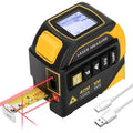 4-in-1 Laser Tape Measure with Level and Crosshairs, 16FT AutoLock Measuring Tape and 130FT Laser Measurement Tool with Large LCD Display, Area, Volume, Pythagorean, Cosine