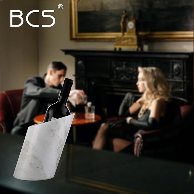 BCS Marble Wine Bottle Chiller - Versatile Wine Chillers for Bottles - Applicable to Kitchen Utensil Holder/Makeup Brush Holder/Pen Holder for Desk That Also Serve as Lamp Shade