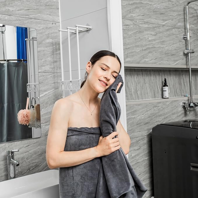 JML Bath Towels for Adult Body, 30" x 60", 4 Pack, Grey | Lightweight & Soft, Absorbent, Quick Drying, Lint Free, Fade Resistant, Perfect for Bathroom Spa Gym Yoga Salon Sauna