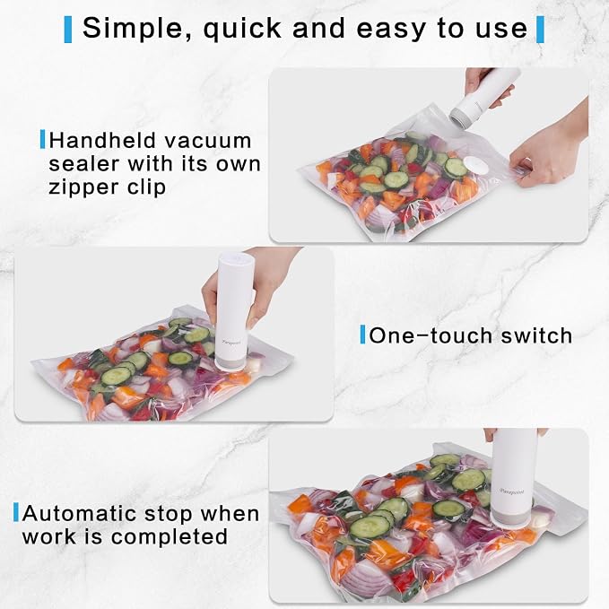 Reusable Vacuum Sealer Bags for Food – 30 Pack BPA-Free Small (8 x 10 in) Vacuum Storage Bags | Freezer & Microwave Safe | Leak-Proof & Odor-Resistant | Compatible With Many Vacuum Sealers