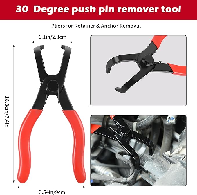 TOOLEAGUE 9Pcs Fuel Line Disconnect Pliers Set,9" Fuel Filter Caliper, Removal/CV Joint Boot Clamp/Flat Hose Clamp/30 Degree Disconnect Pliers Set for Auto Maintenance with Storage Case