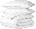 Bare Home Duvet Cover - Oversized Queen Size Bedding Set - Premium 1800 Super Soft Collection - Lightweight, Cooling - Soft Breathable Duvet Cover (Oversized Queen, Modern Plaid - White/Grey)