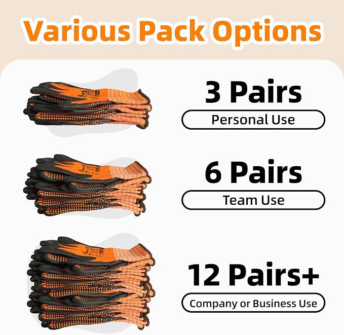 Schwer 120 Pairs Safety Work Gloves, MicroDot Abrasion & Grip, LT5619, S | Certified to Level 6 Abrasion, Strong Grip, Microfoam Nitrile Coated, Touchscreen, 3D-Comfort, A1 Cut Resistant, Gardening