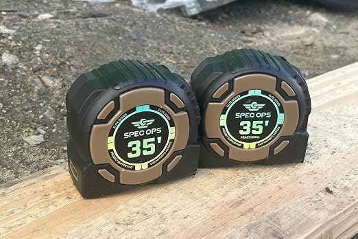 Spec Ops Tools Elite Series Tape Measure for Measuring & Layout, 1 1/4" Double-Sided Blade, Heavy Duty Military-Grade Composite Case, 35 Foot Magnetic + Fractional