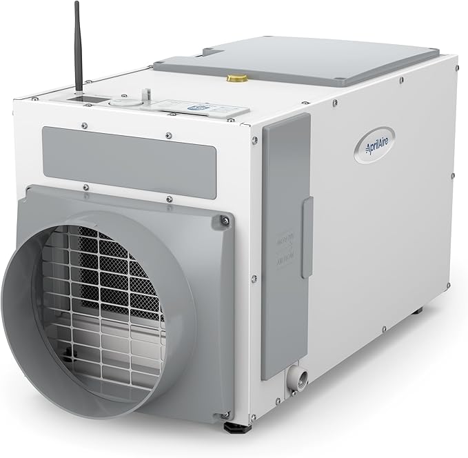 AprilAire E100W Wi-Fi Dehumidifier – 100 PPD for Crawl Spaces, Basements, Whole Houses up to 5,500 Sq. Ft., Part of the AprilAire Healthy Air System
