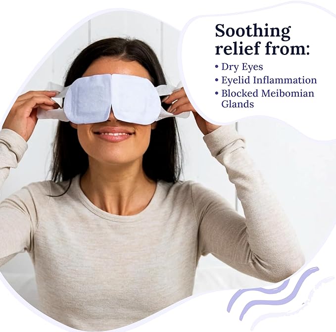 CorneaCare Rest: Self Heating Warm Compress for Dry Eyes | Heated Eye Mask for Fast Relief | Steam Mask for Stye Treatment | No Microwave or Washcloth Needed | Travel Ready Warm Compress | 90 Count