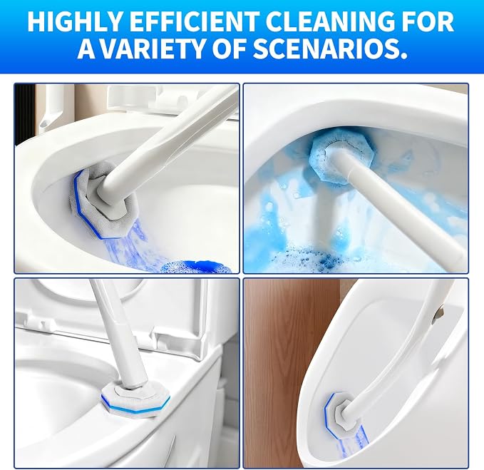 Hohoky 120pcs Bulk Pack of Disposable Toilet Brush Heads，Toilet Wand Refills for Toilet Bowl Brush Cleaner Pads,Toilet Brush Replacement Compatible Heads with Most Toilet Brushes